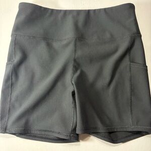 RBX Black High-Stretch Active Biker Shorts with Pockets